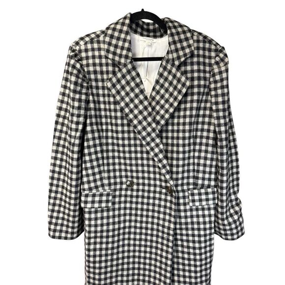 NWT BeachLunchLounge Tyler Plaid Wool Blend Coat Black White Checkered XL/TG🖤🤍 - Picture 7 of 11